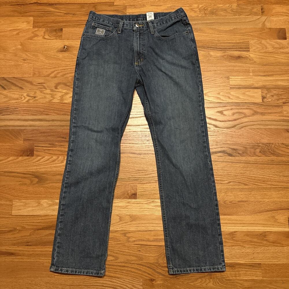 Cinch Silver Label Men's Size 34X32 Blue Slim Fit Straight Leg Denim Jeans